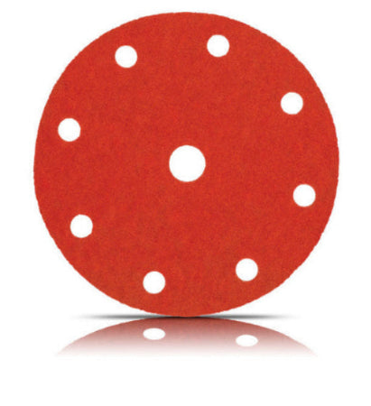 Inferno Red Ceramic Disc Velcro 150mm 9 Hole (Box of 50)