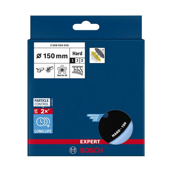 Bosch Backing Pad 150mm, EXPERT Multihole Sanding Pad Universal, Hard - 2608900008