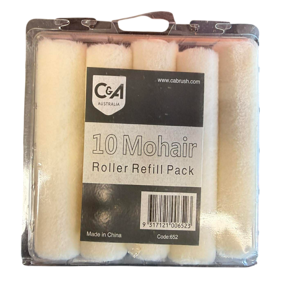 C & A Brushware Microfibre Mini Roller Refills 100mm (Pack of 10)