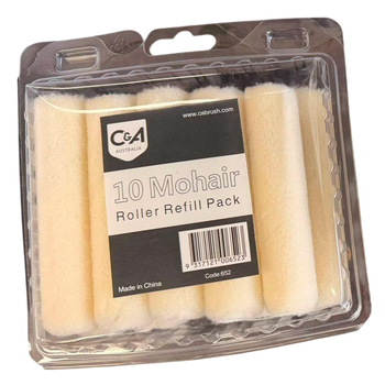 C & A Brushware Mohair Mini Roller Refills 4mm x 100mm (Pack of 10)