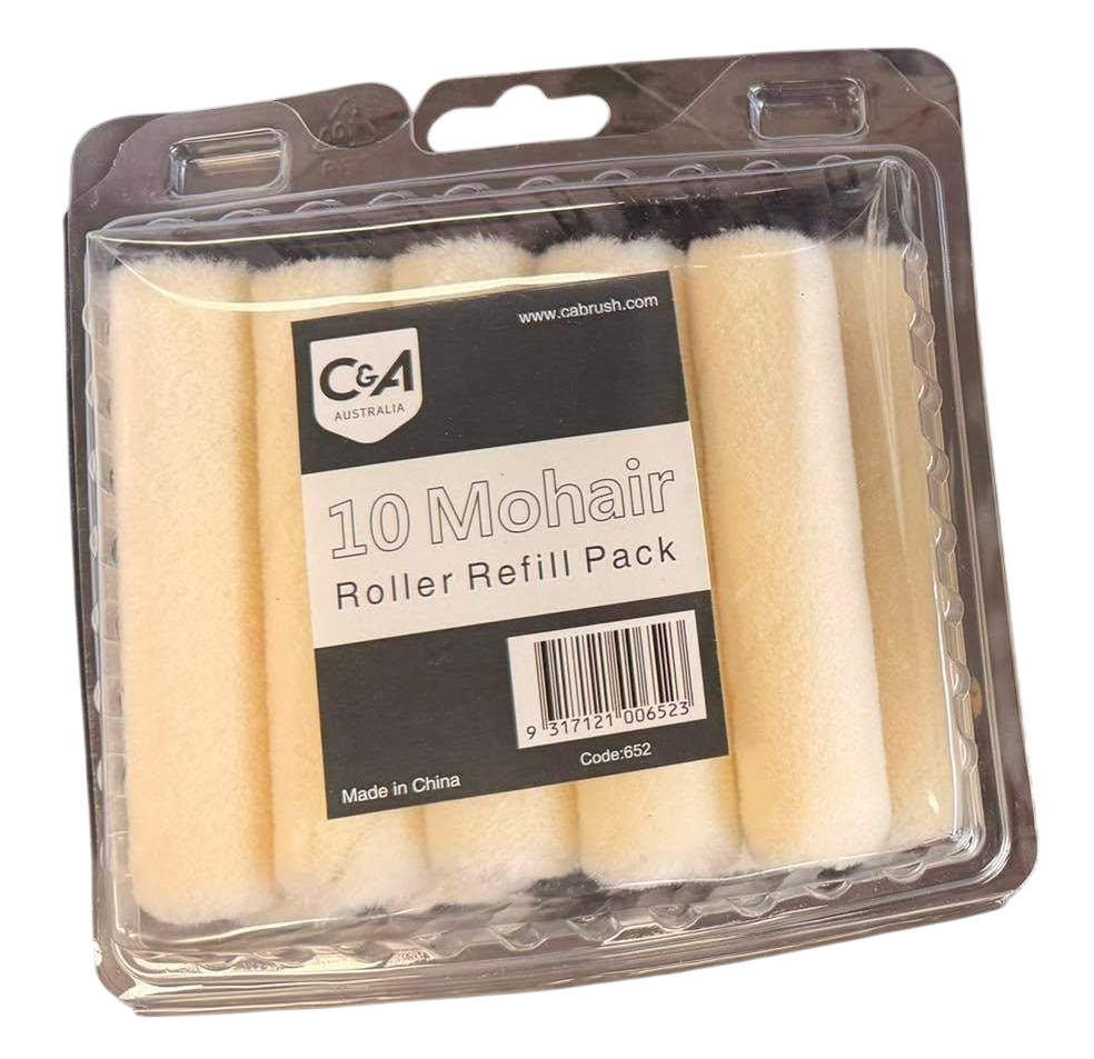 C & A Brushware Mohair Mini Roller Refills 4mm x 100mm (Pack of 10)