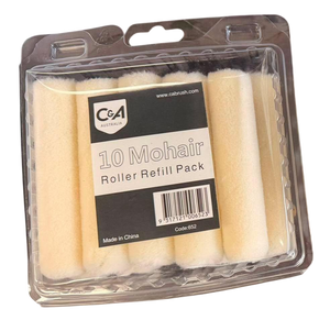C & A Brushware Microfibre Mini Roller Refills 4mm x 100mm (Pack of 10)