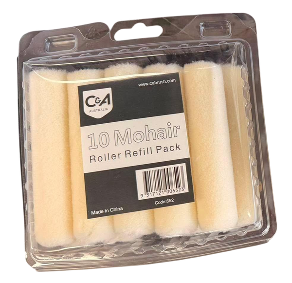 C & A Brushware Microfibre Mini Roller Refills 4mm x 100mm (Pack of 10)