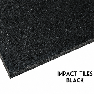 A1 Rubber Impact-Tile® Commercial Gym Flooring Black - 1m x 1m with bevelled edges