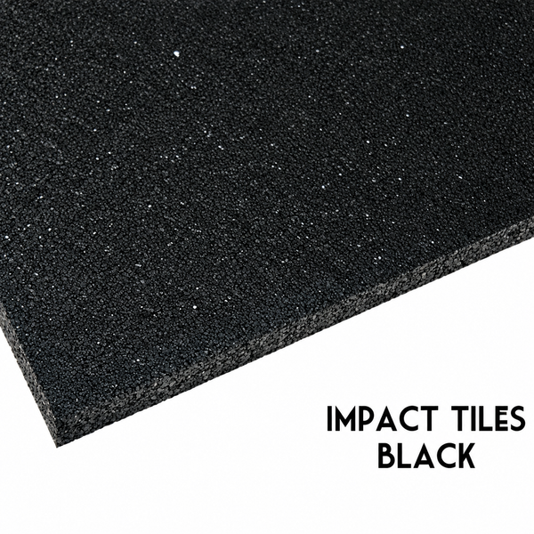 A1 Rubber Impact-Tile® Commercial Gym Flooring Black - 1m x 1m with bevelled edges