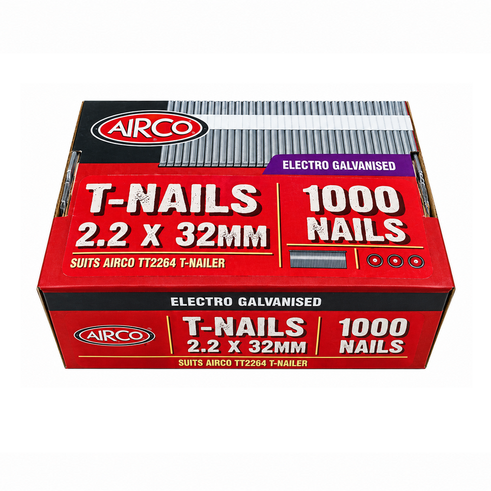 Airco T-Nails, Electro Galvanised