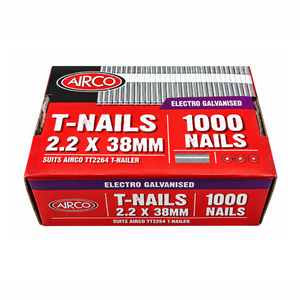 Airco T-Nails, Electro Galvanised