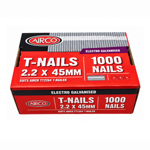 Airco T-Nails, Electro Galvanised