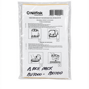 Nilfisk Alto PowerVac Backpack Paper Filter Dust Bags BV1000 BV1100 (10Pk) 20190