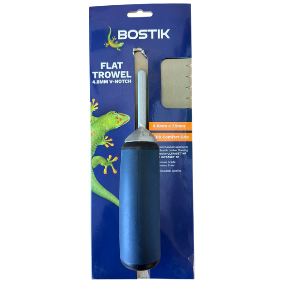 Bostik Flat V-Notch Trowel 4.8mm Ultraset HP & SF Adhesives