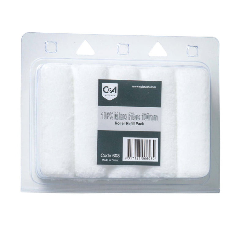 C & A Brushware Microfibre Mini Roller Refills 6mm x 100mm (Pack of 10)