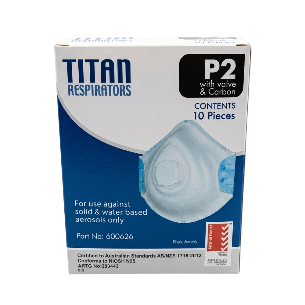 Steel Drill Titan P2 Valved Respirator with Carbon Filter Moulded (Pack of 10)