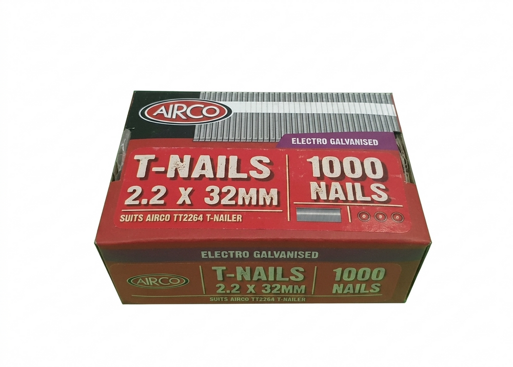 Airco T-Nails, Electro Galvanised
