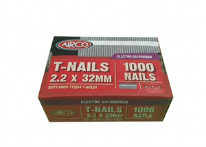 Airco T-Nails, Electro Galvanised