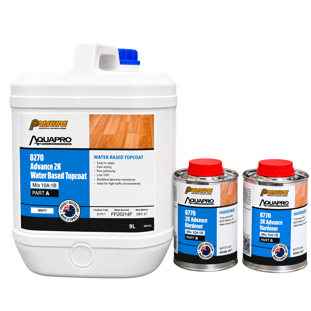 POLYCURE AQUAPRO 8270 Advance 2K – 9L Incl 2 x 450ml Hardener KIT