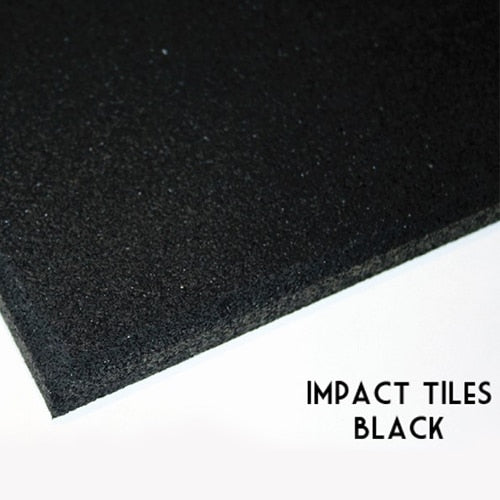A1 Rubber Impact-Tile® Commercial Gym Flooring Black - 1m x 1m with bevelled edges