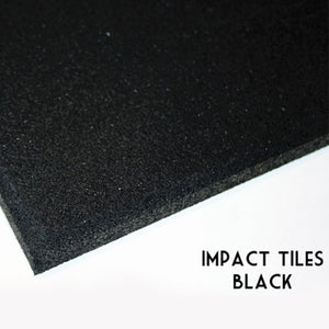 A1 Rubber Impact-Tile® Commercial Gym Flooring Black - 1m x 1m with bevelled edges