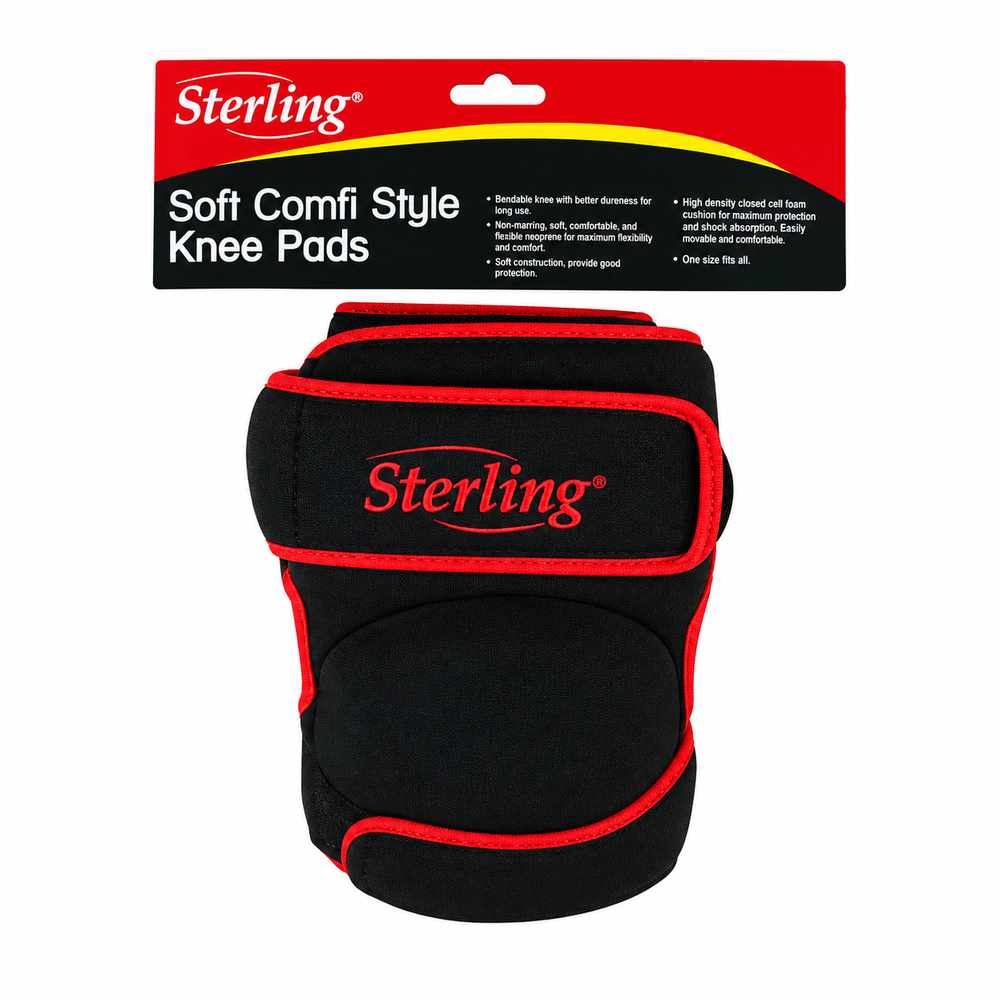Sterling Soft Comfi Style Knee Pads Black Red Non Marking 18-550