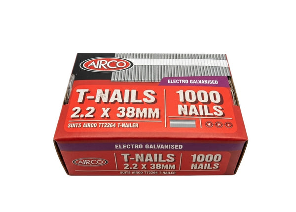 Airco T-Nails, Electro Galvanised