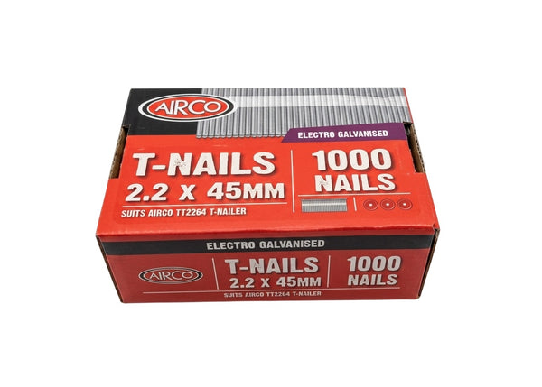 Airco T-Nails, Electro Galvanised