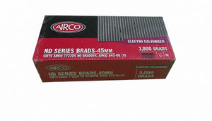 Airco ND Brads, 14 Gauge, Electro Galvanised