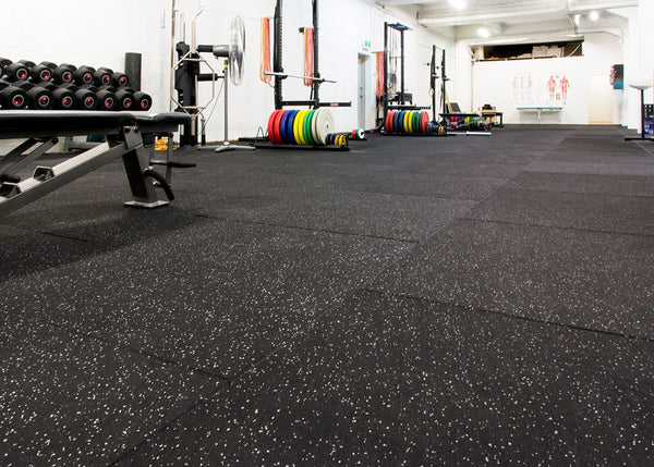A1 Rubber Impact-Tile® Commercial Gym Flooring Black - 1m x 1m with bevelled edges