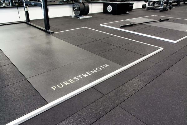 A1 Rubber Impact-Tile® Commercial Gym Flooring Black - 1m x 1m with bevelled edges