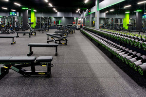 A1 Rubber Impact-Tile® Commercial Gym Flooring Black - 1m x 1m with bevelled edges
